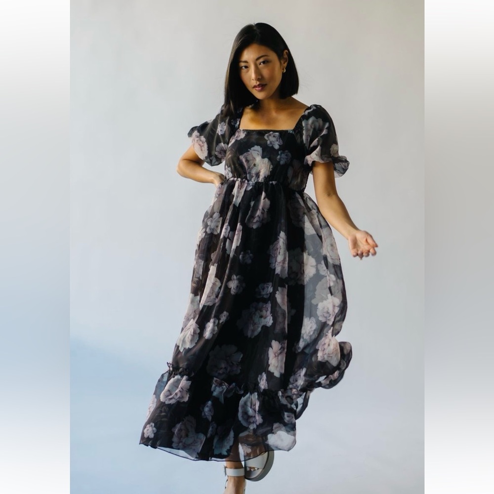 Floral Organza Maxi Dress